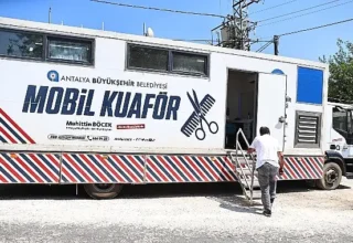 Mobil kuaför tırı Antalya’nın yaylalarında